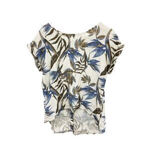 Womens Tunic Blouse Back Buttoned 100% Linen Italy Made Size S